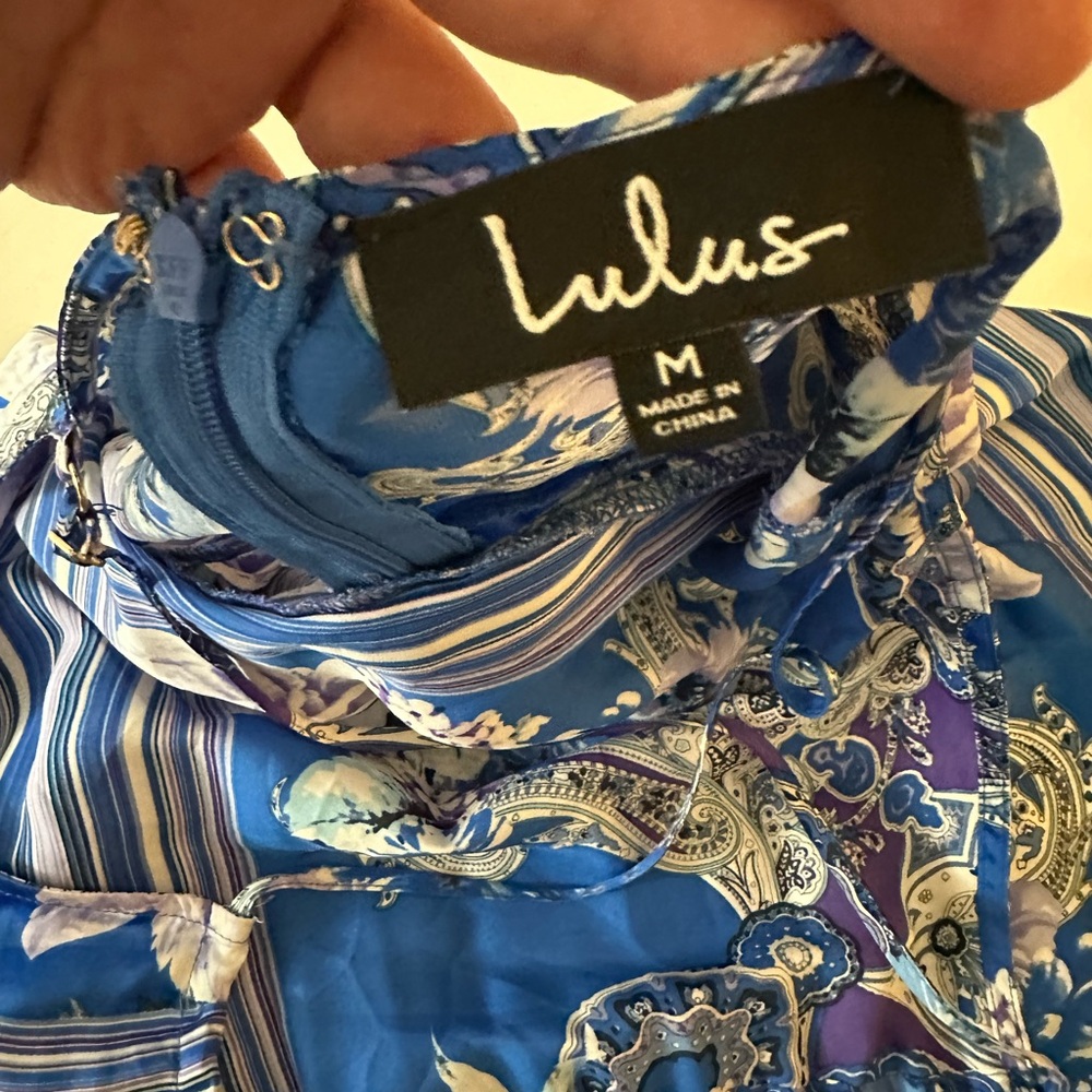 Lulu's Blue Paisley Floral Halter Maxi Dress - Picture 11 of 14